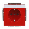 SCHUKO® Steckdosen-Einsatz Safety+ mit Beschriftungsfeld rot - Plattform 63