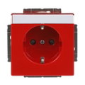 SCHUKO® Steckdosen-Einsatz Safety+ mit Beschriftungsfeld rot - Plattform 63