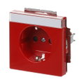 SCHUKO® Steckdosen-Einsatz Safety+ mit Beschriftungsfeld rot - Plattform 63