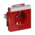 SCHUKO® Steckdosen-Einsatz Safety+ mit Beschriftungsfeld rot - Plattform 63
