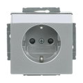 SCHUKO® Steckdosen-Einsatz Safety+ mit Beschriftungsfeld alusilber -