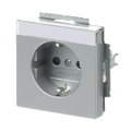 SCHUKO® Steckdosen-Einsatz Safety+ mit Beschriftungsfeld alusilber -