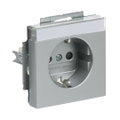 SCHUKO® Steckdosen-Einsatz Safety+ mit Beschriftungsfeld alusilber -
