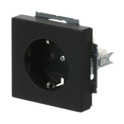 SCHUKO® Steckdosen-Einsatz Safety+ mit Schraubklemmen schwarz matt - Plattform