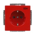 SCHUKO® Steckdosen-Einsatz mit Aufdruck EDV Safety+ rot - Plattform 63