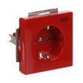 SCHUKO® Steckdosen-Einsatz mit Aufdruck EDV Safety+ rot - Plattform 63