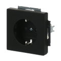 SCHUKO® Steckdosen-Einsatz Safety+ mit Schraubklemmen schwarz matt -