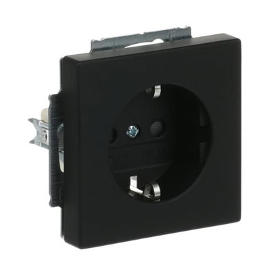 SCHUKO® Steckdosen-Einsatz Safety+ mit Schraubklemmen schwarz matt - Plattform