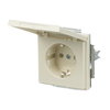 SCHUKO® Steckdosen-Einsatz mit Klappdeckel elfenbeinweiß - Plattform 63