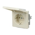SCHUKO® Steckdosen-Einsatz mit Klappdeckel elfenbeinweiß - Plattform 63
