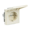 SCHUKO® Steckdosen-Einsatz mit Klappdeckel elfenbeinweiß - Plattform 63