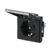 SCHUKO® Steckdosen-Einsatz mit Klappdeckel anthrazit - Plattform 63