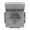 SCHUKO® Steckdosen-Einsatz mit Klappdeckel alusilber - Plattform 63