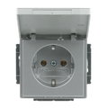 SCHUKO® Steckdosen-Einsatz mit Klappdeckel alusilber - Plattform 63