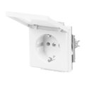 SCHUKO® Steckdosen-Einsatz mit Klappdeckel studioweiß matt - Plattform 63