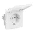SCHUKO® Steckdosen-Einsatz mit Klappdeckel studioweiß matt - Plattform 63