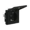 SCHUKO® Steckdosen-Einsatz Safety+ mit Klappdeckel anthrazit - Plattform 63