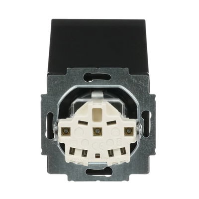 SCHUKO® Steckdosen-Einsatz Safety+ mit Klappdeckel anthrazit - Plattform 63