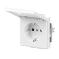 SCHUKO® Steckdosen-Einsatz Safety+ mit Klappdeckel studioweiß - Plattform 63