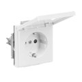 SCHUKO® Steckdosen-Einsatz Safety+ mit Klappdeckel studioweiß - Plattform 63