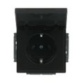 SCHUKO® Steckdosen-Einsatz Safety+ mit Klappdeckel schwarz matt - Plattform 63