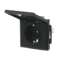 SCHUKO® Steckdosen-Einsatz Safety+ mit Klappdeckel schwarz matt - Plattform 63