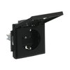SCHUKO® Steckdosen-Einsatz Safety+ mit Klappdeckel schwarz matt - Plattform 63
