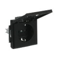 SCHUKO® Steckdosen-Einsatz Safety+ mit Klappdeckel schwarz matt - Plattform 63