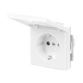 SCHUKO® Steckdosen-Einsatz Safety+ mit Klappdeckel ohne Spreize studioweiß -