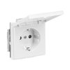 SCHUKO® Steckdosen-Einsatz Safety+ mit Klappdeckel ohne Spreize studioweiß -