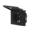 SCHUKO® Steckdosen-Einsatz Safety+ mit Klappdeckel ohne Spreize schwarz matt -