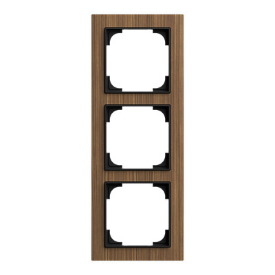 Abdeckrahmen 3-fach Holz Walnuss - Busch-art linear®   