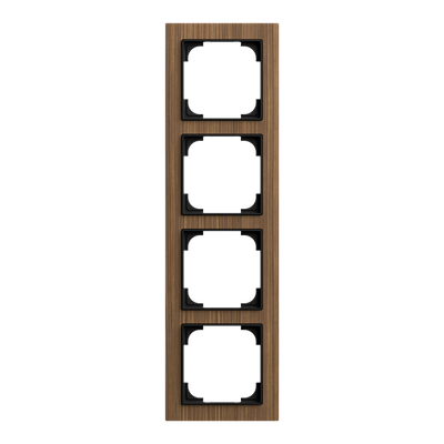 Abdeckrahmen 4-fach Holz Walnuss - Busch-art linear®   