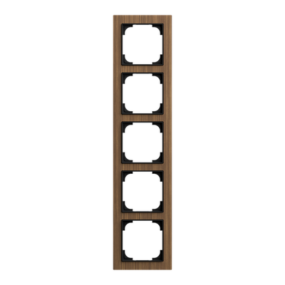 Abdeckrahmen 5-fach Holz Walnuss - Busch-art linear®   
