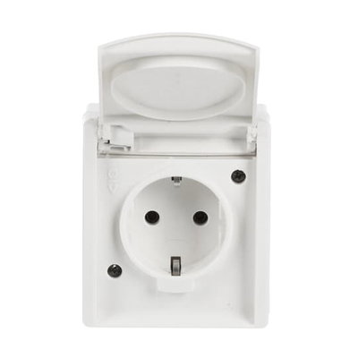 SCHUKO® Steckdose mit Klappdeckel 16 A weiß - ocean® mit Klappdeckel