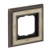 Abdeckrahmen 1-fach Messing antik Dekor elfenbeinweiß - Busch-dynasty®   