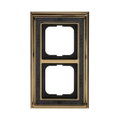 Abdeckrahmen 2-fach Messing poliert Dekor anthrazit - Busch-dynasty®   