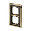 Abdeckrahmen 2-fach Messing poliert Dekor anthrazit - Busch-dynasty®   