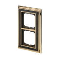 Abdeckrahmen 2-fach Messing poliert Dekor anthrazit - Busch-dynasty®   
