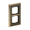 Abdeckrahmen 2-fach Messing poliert Dekor anthrazit - Busch-dynasty®   