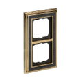 Abdeckrahmen 2-fach Messing poliert Dekor anthrazit - Busch-dynasty®   