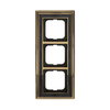 Abdeckrahmen 3-fach Messing poliert Dekor anthrazit - Busch-dynasty®   