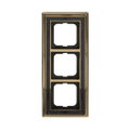 Abdeckrahmen 3-fach Messing poliert Dekor anthrazit - Busch-dynasty®   