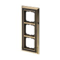 Abdeckrahmen 3-fach Messing poliert Dekor anthrazit - Busch-dynasty®   