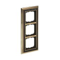 Abdeckrahmen 3-fach Messing poliert Dekor anthrazit - Busch-dynasty®   