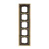 Abdeckrahmen 5-fach Messing poliert Dekor anthrazit - Busch-dynasty®   