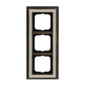 Abdeckrahmen 3-fach Messing antik elfenbeinweiß - Busch-dynasty®   