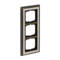 Abdeckrahmen 3-fach Messing antik elfenbeinweiß - Busch-dynasty®   