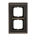 Abdeckrahmen 2-fach Messing antik anthrazit - Busch-dynasty®   