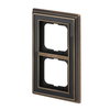 Abdeckrahmen 2-fach Messing antik anthrazit - Busch-dynasty®   